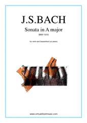 Noten Sonata in A major BWV 1015
