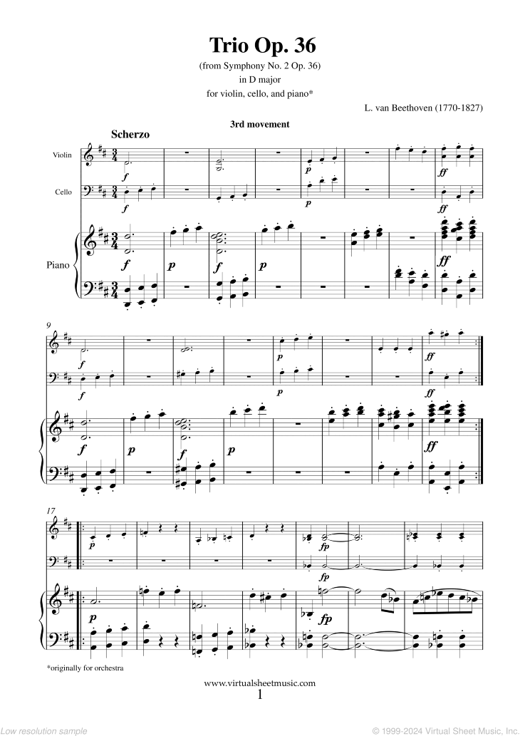 Noten Trio Op. 36 in D major, third movement
