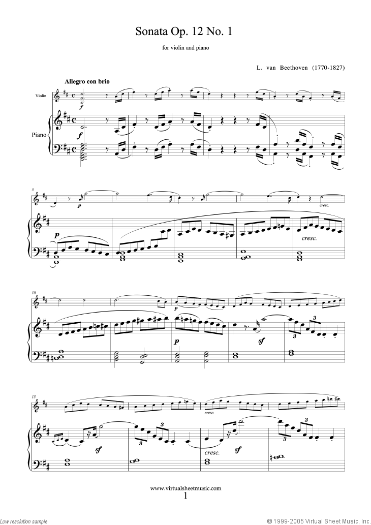 Noten Sonata Op.12 No.1