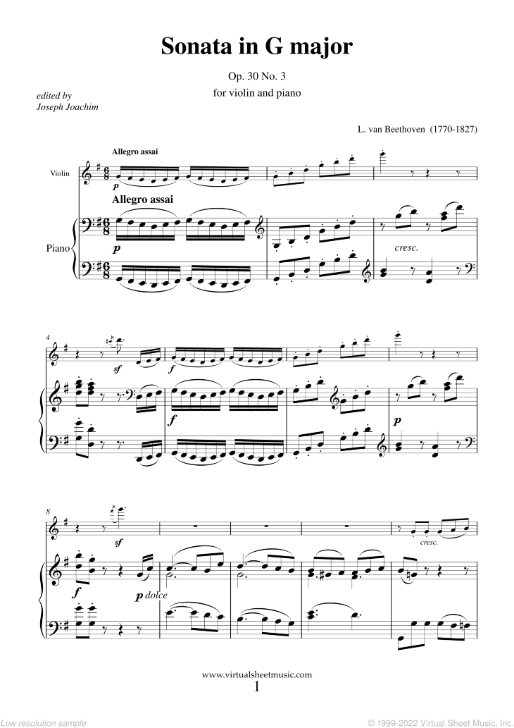 Noten Sonata Op.30 No.3