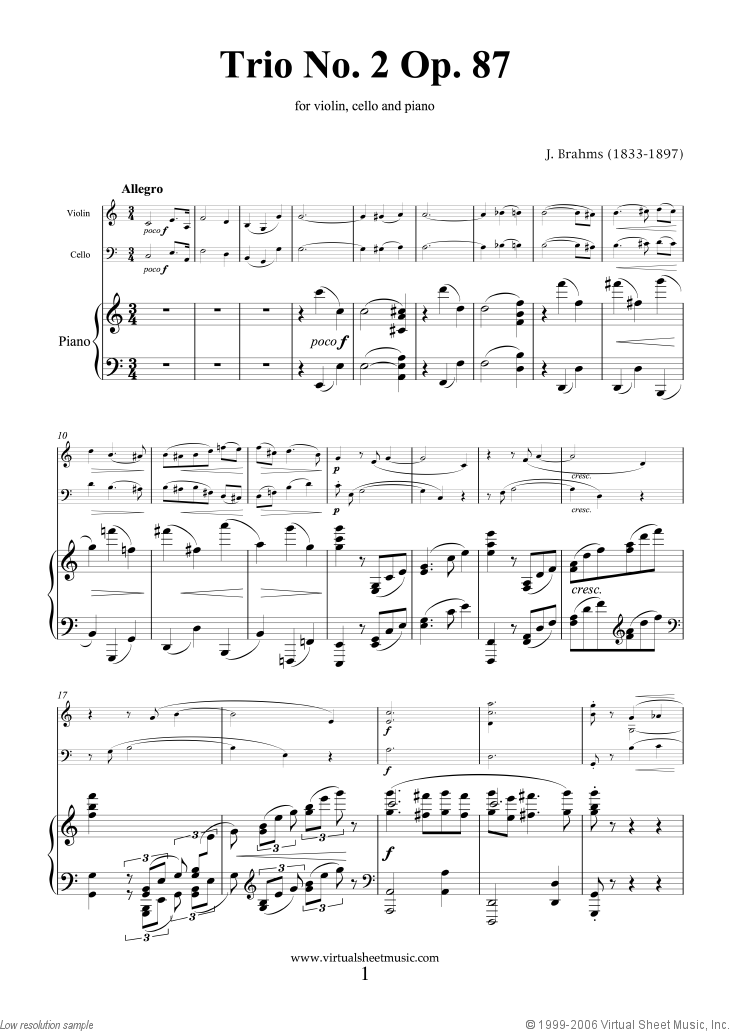 Noten Trio No.2 Op.87