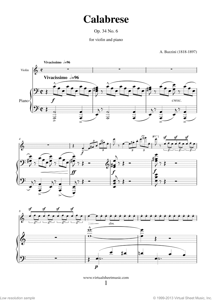Noten Calabrese Op.34 No.6