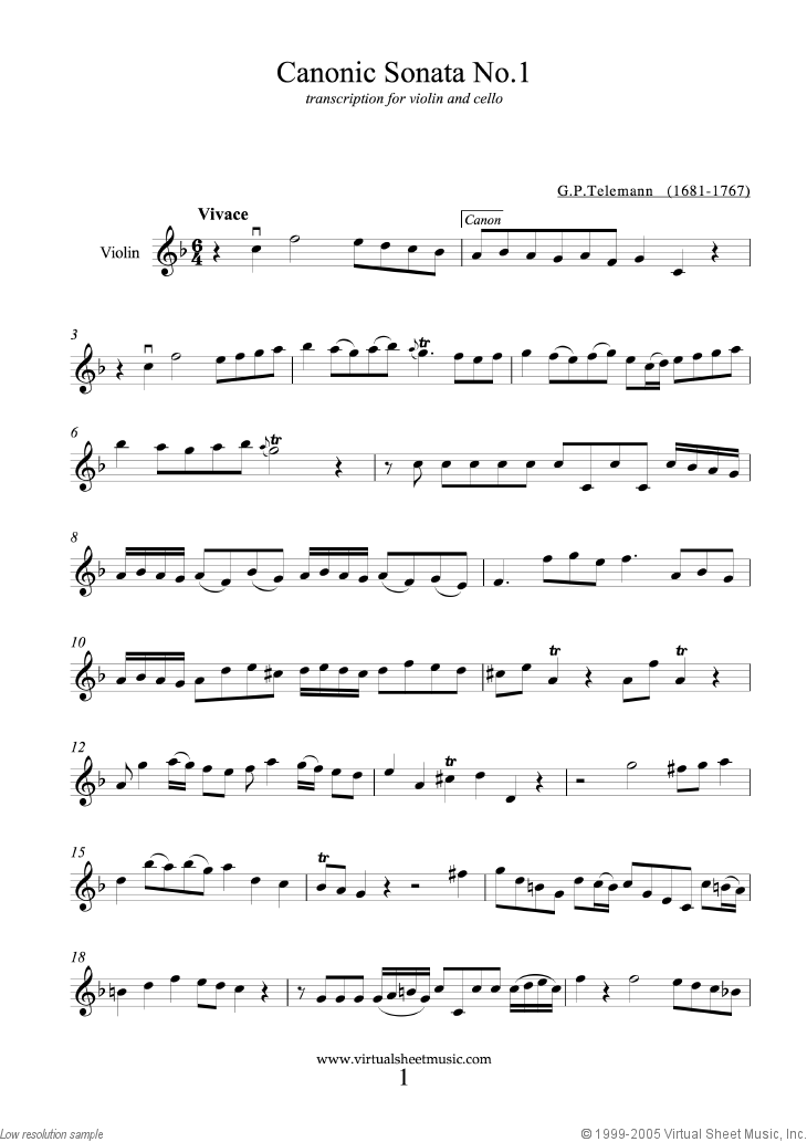 Noten Canonic Sonatas, book I