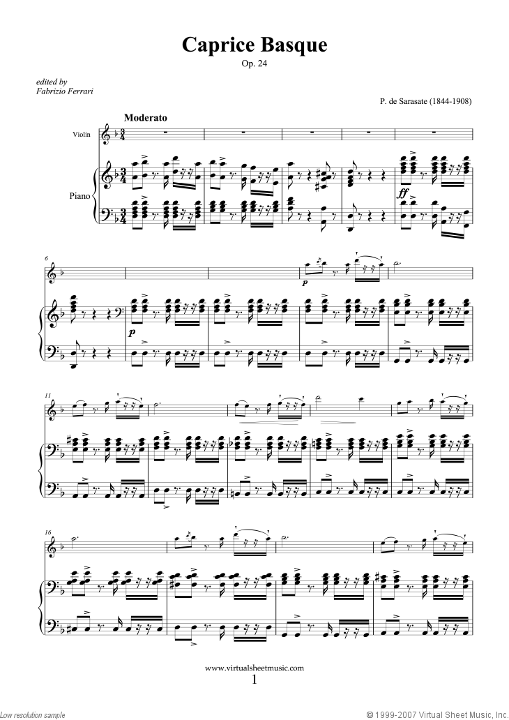 Noten Caprice Basque Op.24