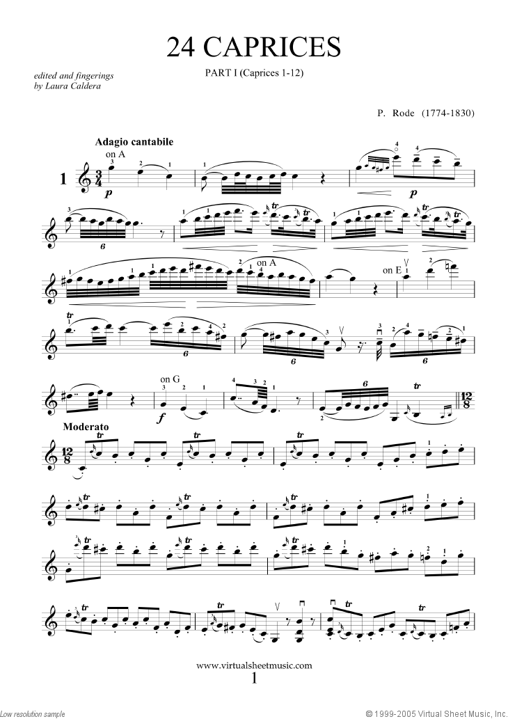 Noten Caprices part I (1-12)
