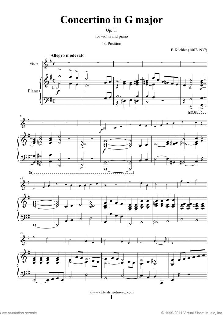 Noten Concertino in G major Op. 11
