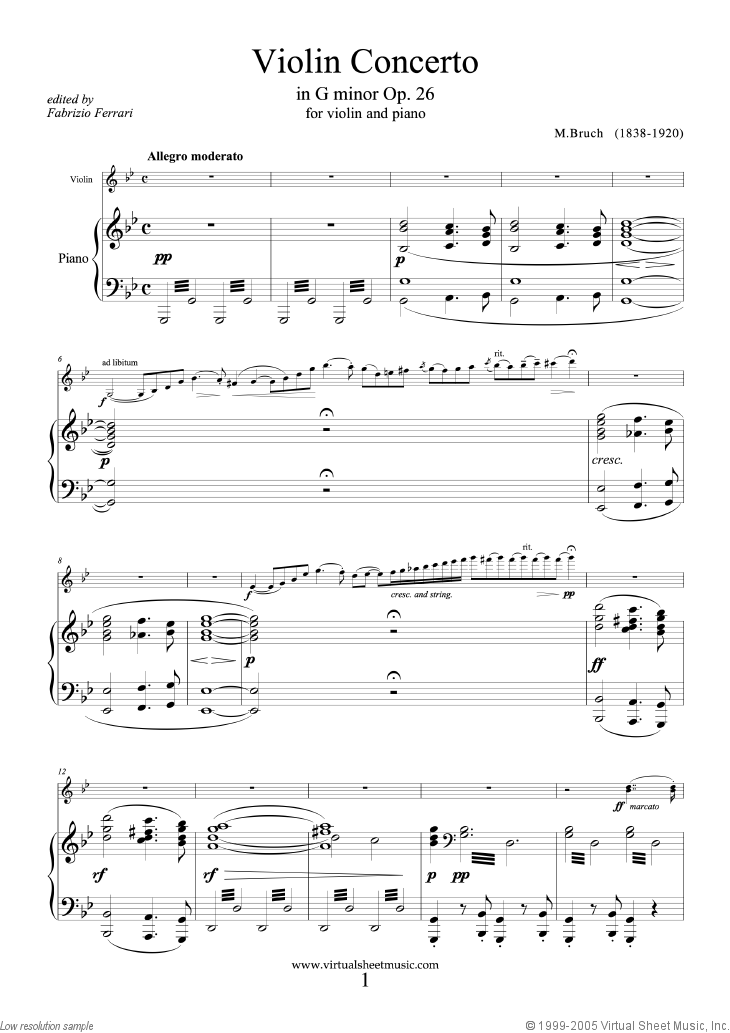 Noten Concerto in G minor Op.26