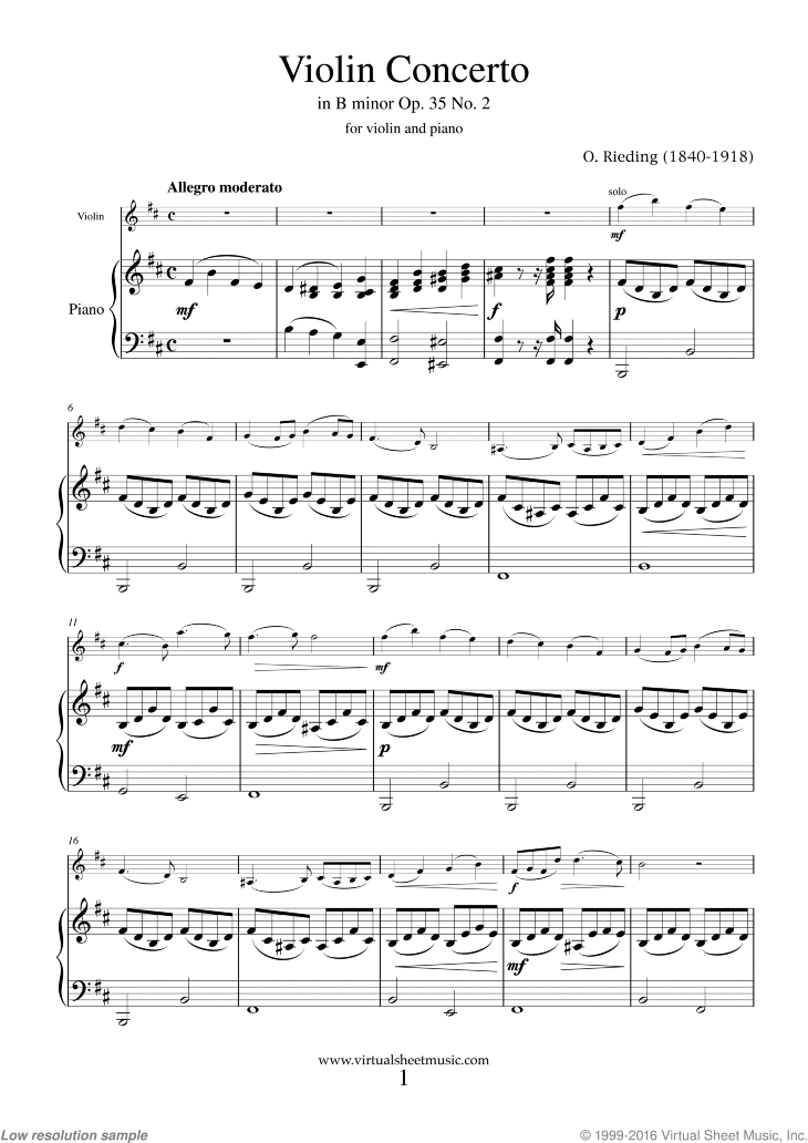 Noten Concerto in B minor Op.35 No.2