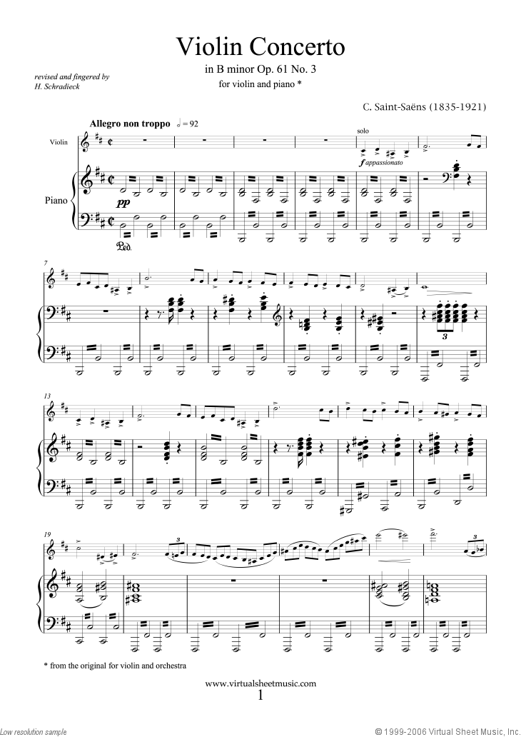 Noten Concerto in B minor Op.61 No.3