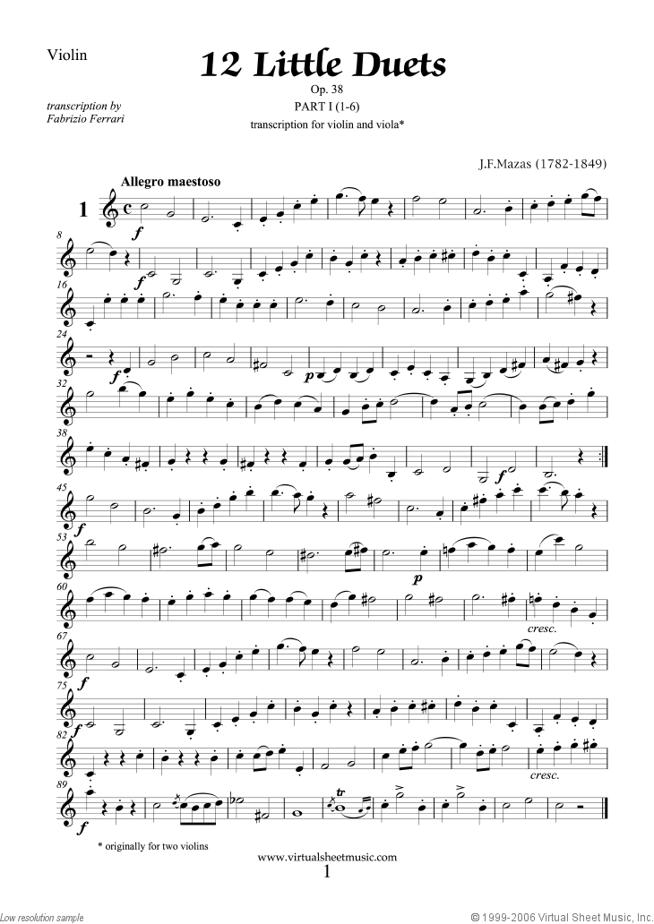 Noten Little Duets Op.38, 12 - Komplett