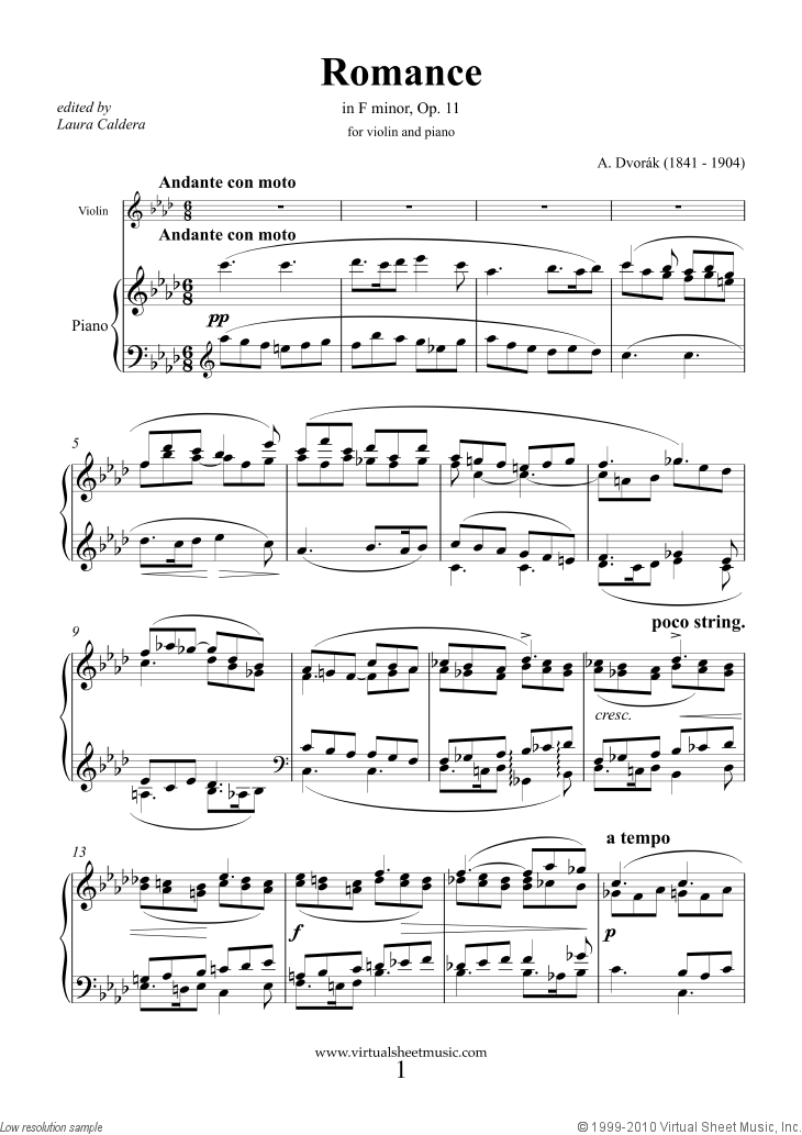 Noten Romance in F minor Op.11
