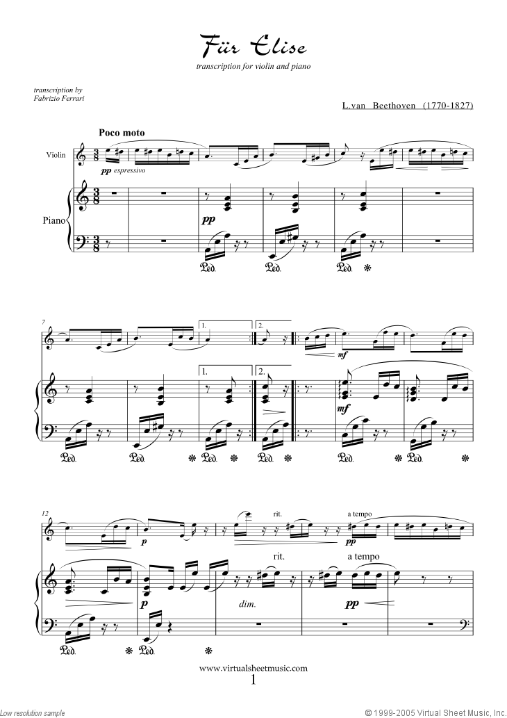 Noten Fur Elise