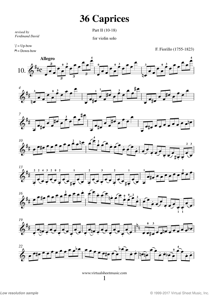 Noten Caprices, 36 part II (10-18)