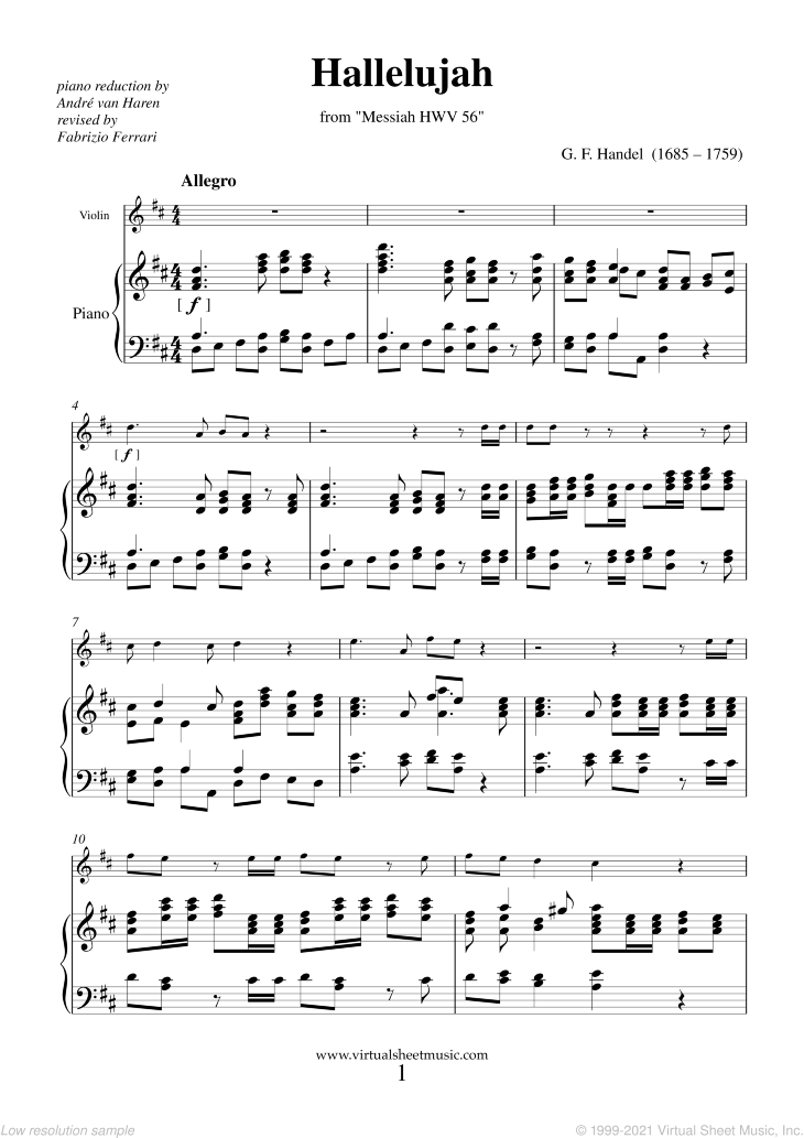 Noten Hallelujah Chorus from Messiah