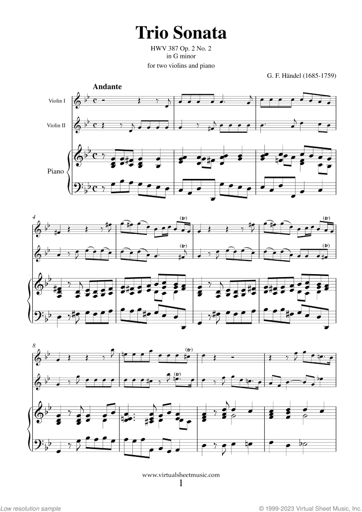 Noten Trio Sonata Op. 2 No. 2