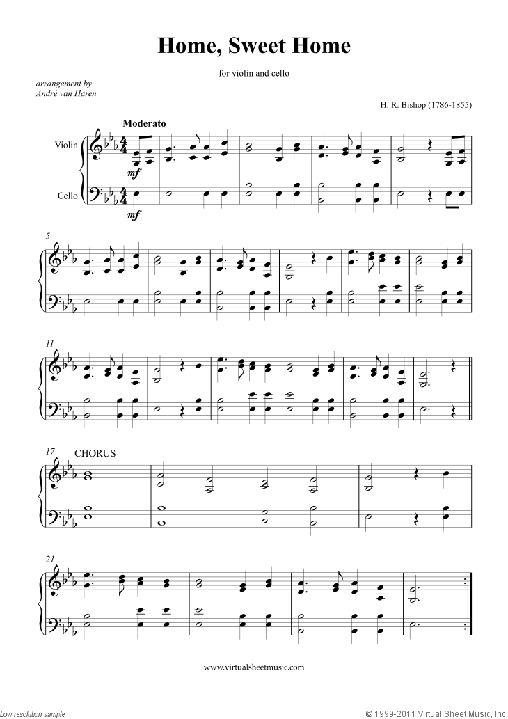 Noten Home Sweet Home