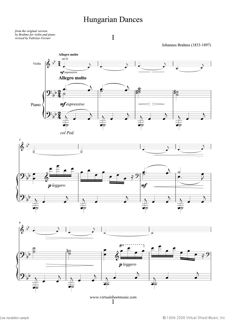 Noten Hungarian Dances (original version, COMPLETE)