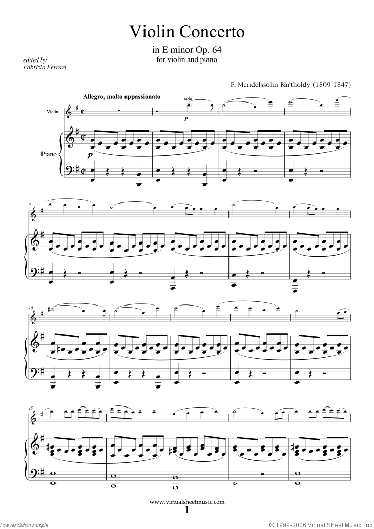 Noten Concerto in E minor Op.64