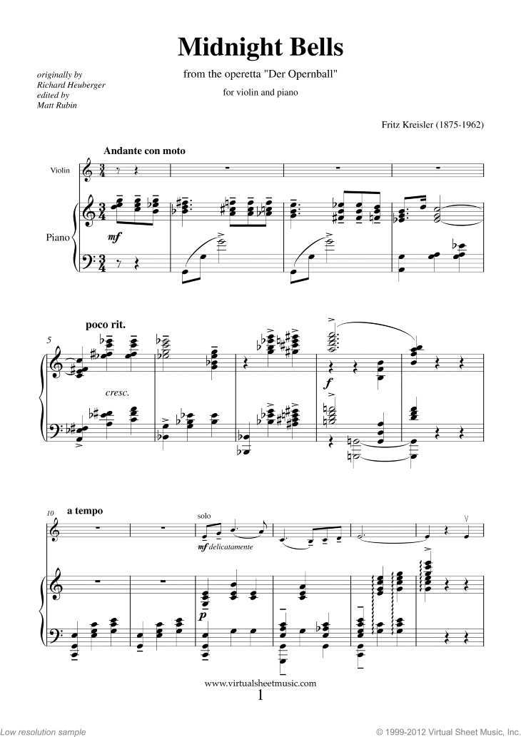 Noten Midnight Bells