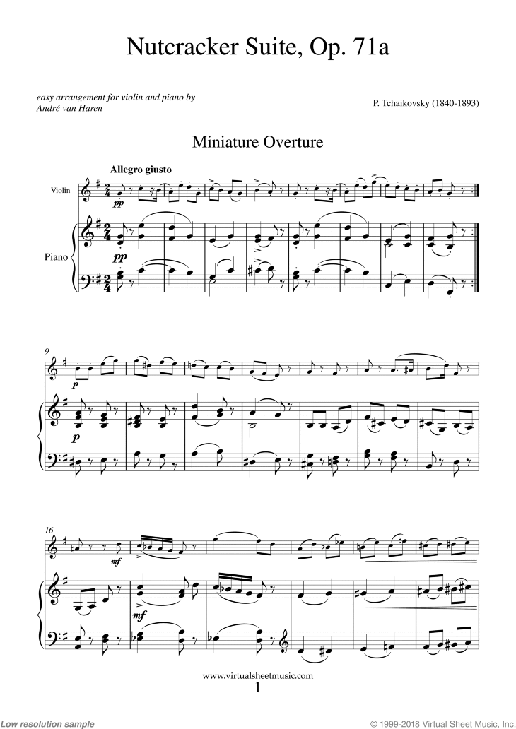 Noten Nutcracker Suite (Simplified)