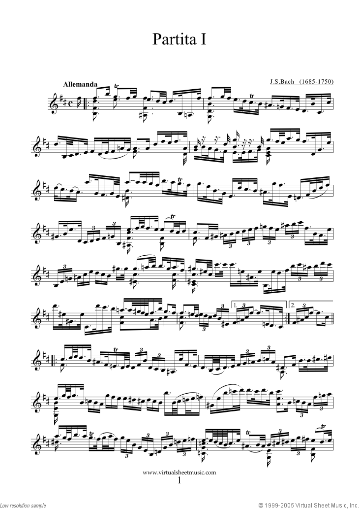 Noten Partita No.1 in B minor