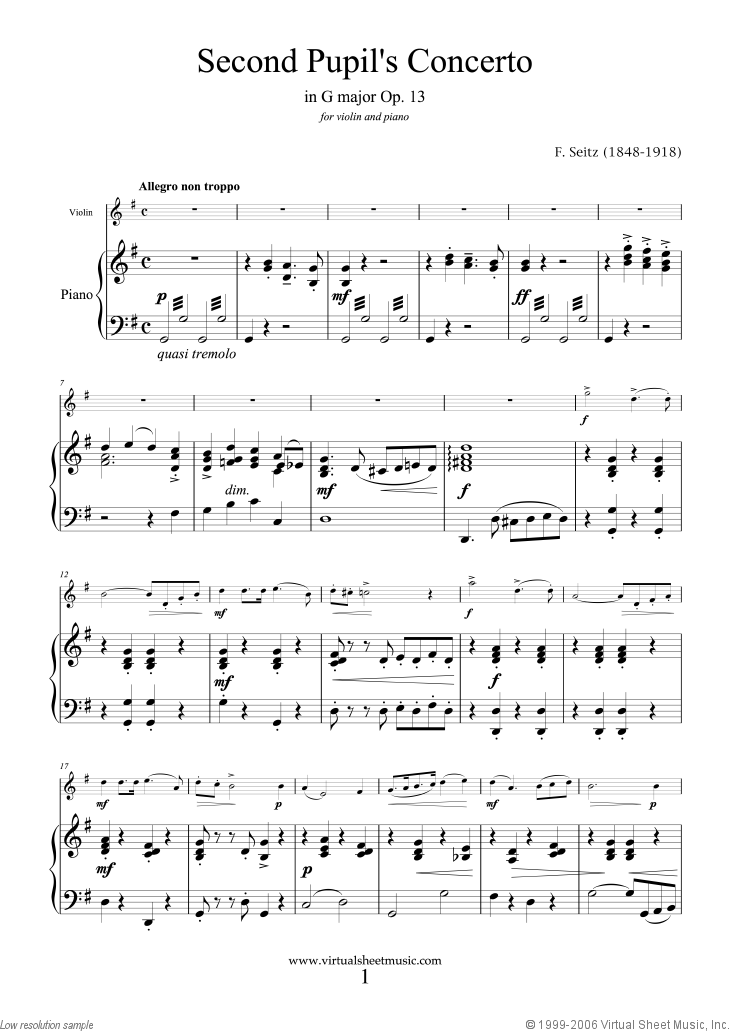 Noten Second Pupil's Concerto in G major Op.13