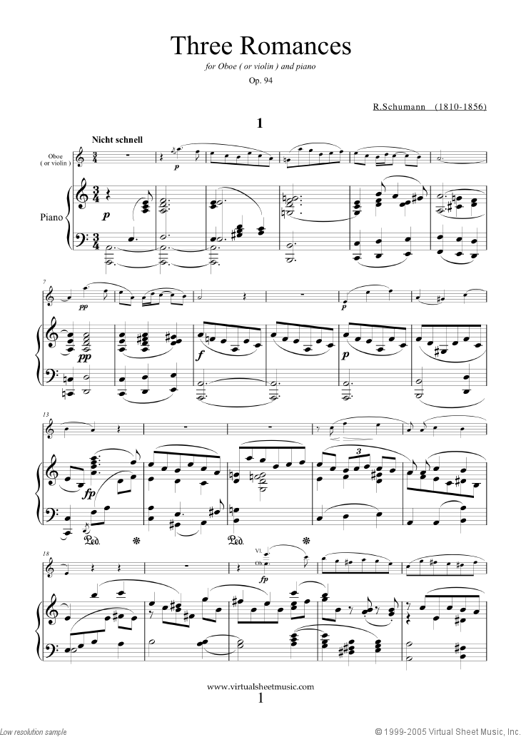 Noten Three Romances Op.94