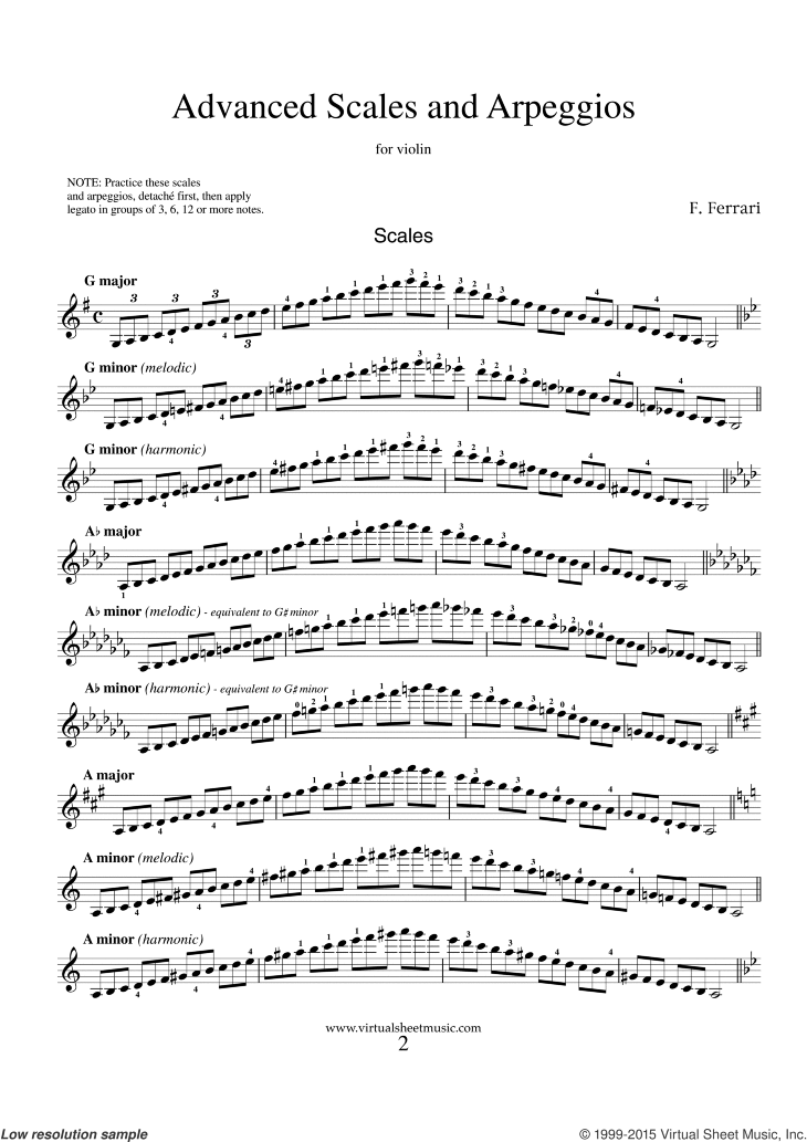Noten Advanced Scales & Arpeggios