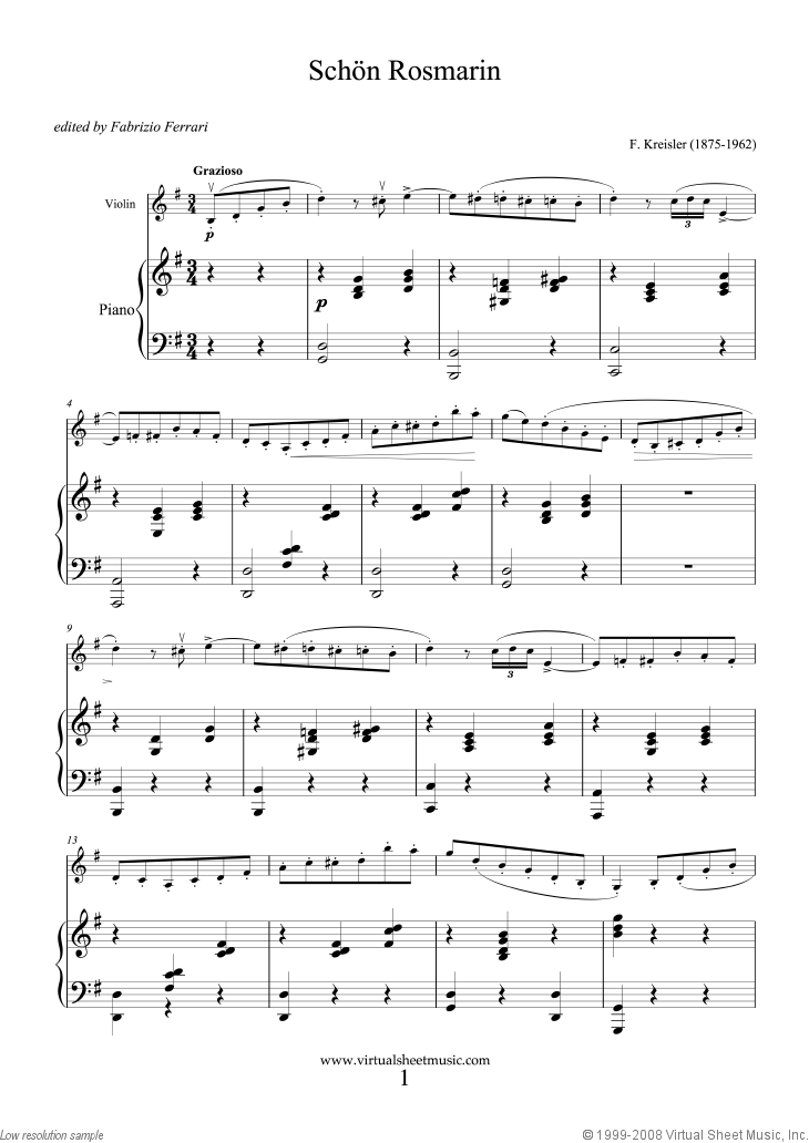 Noten Schon Rosmarin (neue Ausgabe)