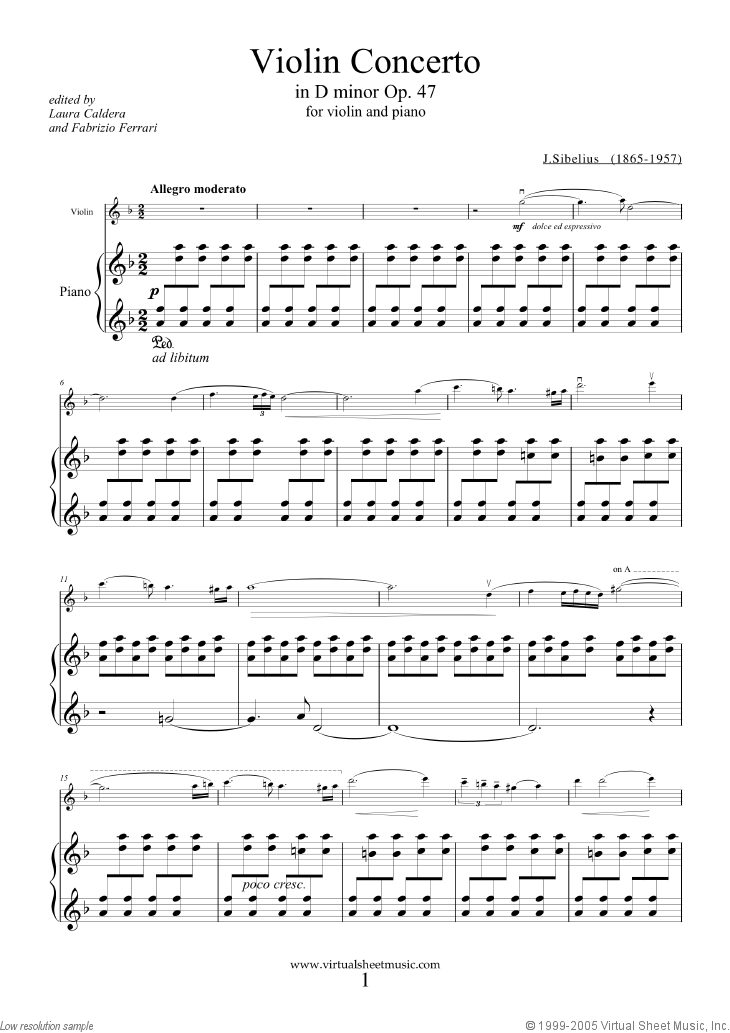 Noten Concerto in D minor Op.47 (neue Ausgabe)