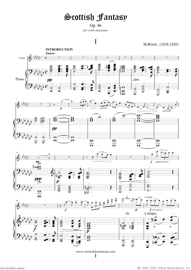 Noten Scottish Fantasy Op.46