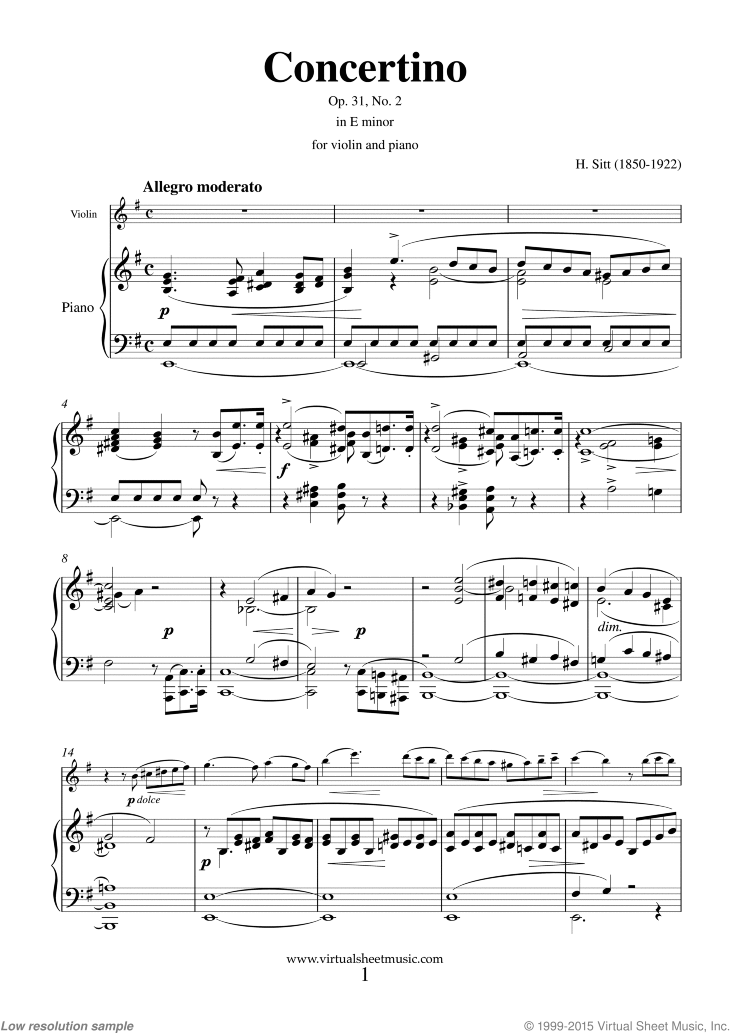 Noten Concertino in E minor Op. 31 No. 2