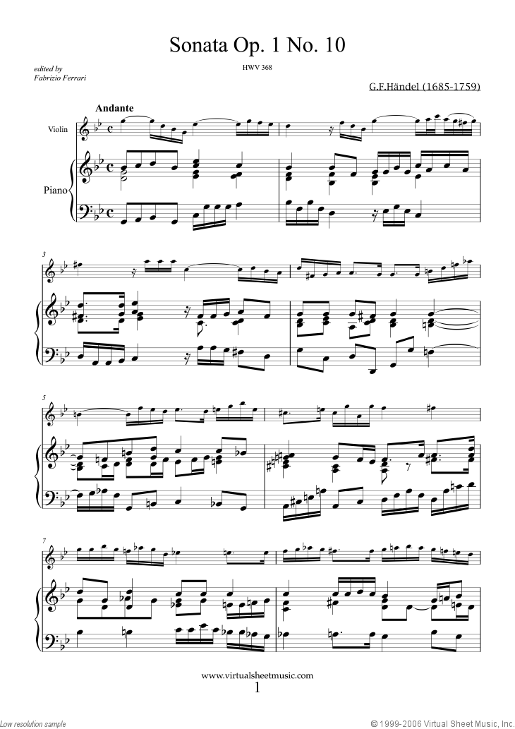 Noten Sonata Op.1 No.10