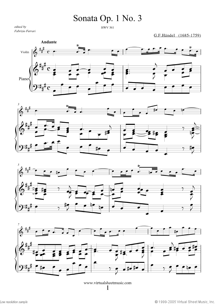 Noten Sonata Op.1 No.3