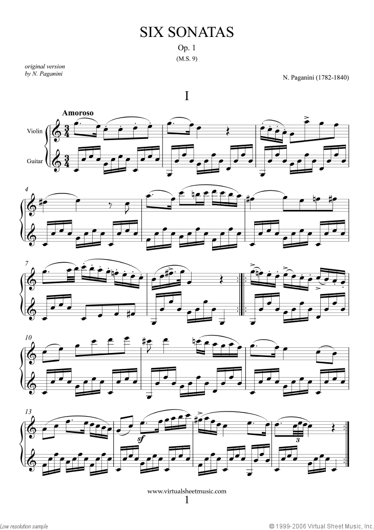 Noten Sonatas Op.1, M.S. 9