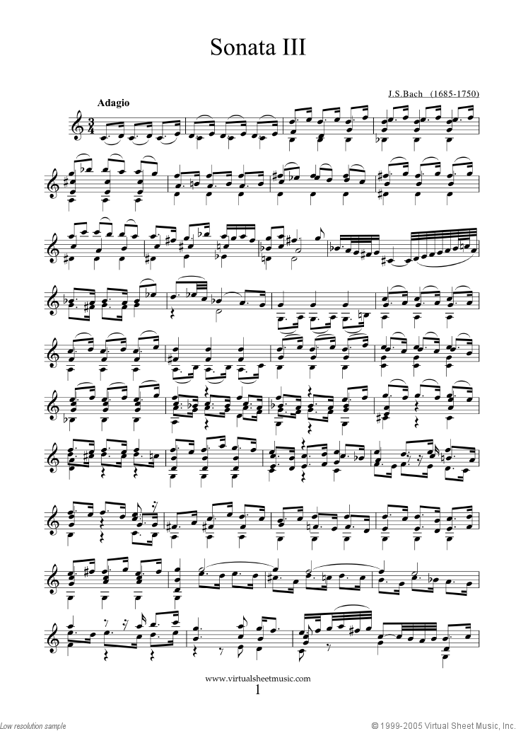 Notenvorschau: Sonata No.3 in C major Noten Sonata No.3 in C major