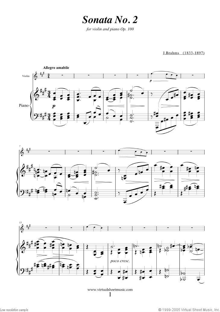 Noten Sonata No.2 in A major Op.100