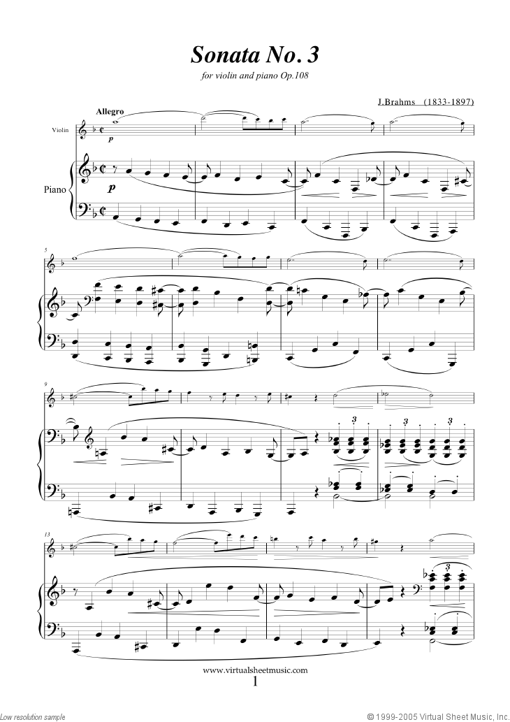 Noten Sonata No.3 in D minor Op.108