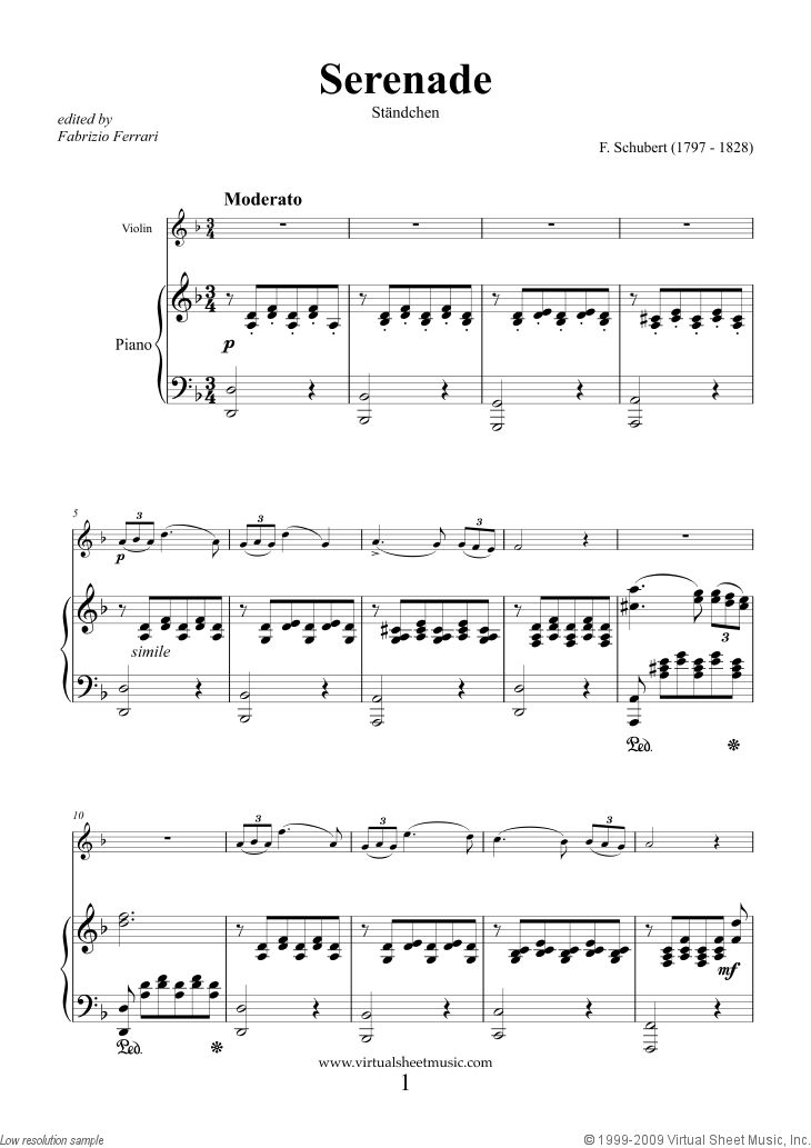 Noten Serenade "Ständchen"