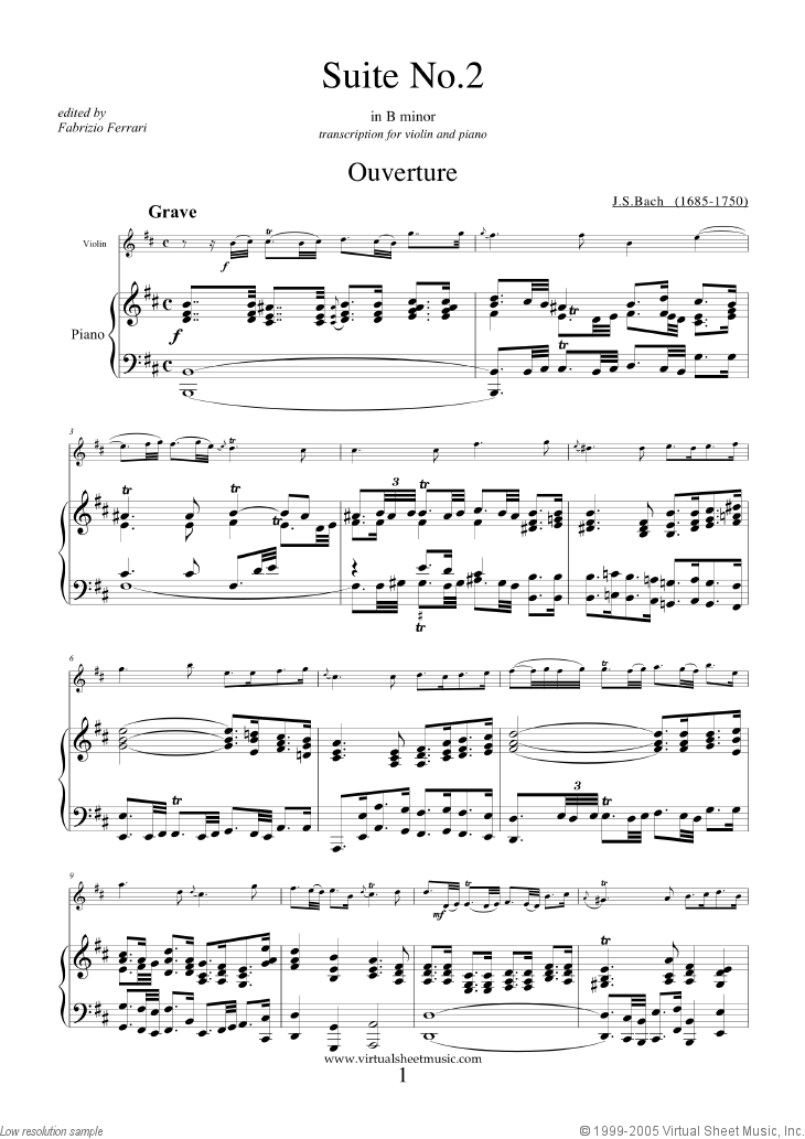 Noten Suite No. 2 in B minor