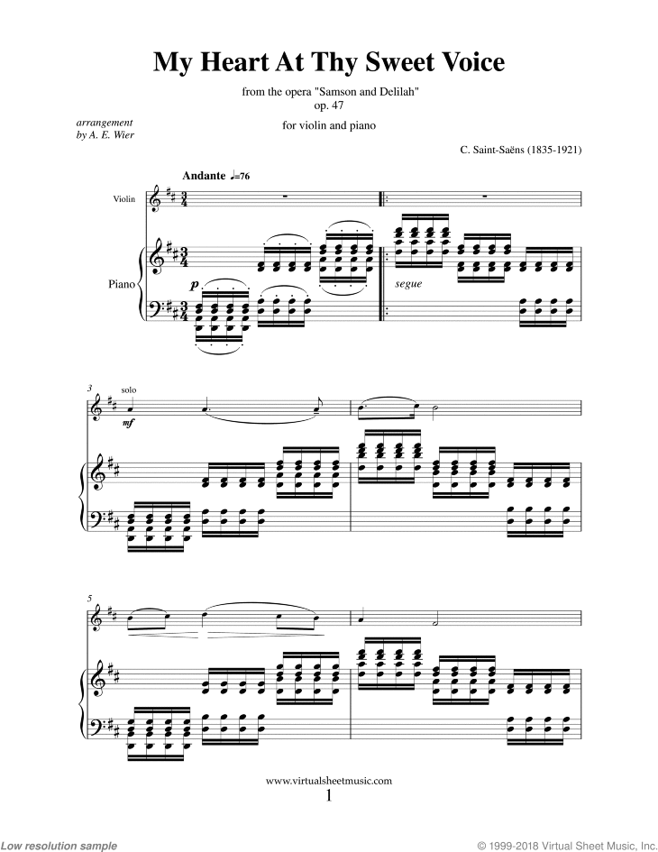 Noten My Heart at Thy Sweet Voice