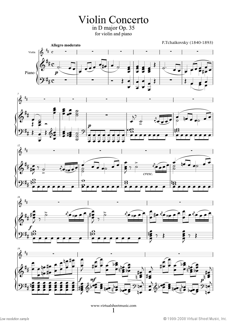 Noten Concerto in D major Op.35 (neue Ausgabe)