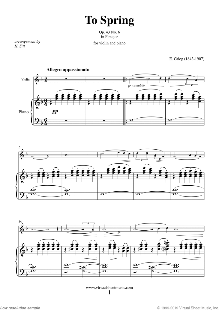 Noten To Spring Op. 43 No. 6