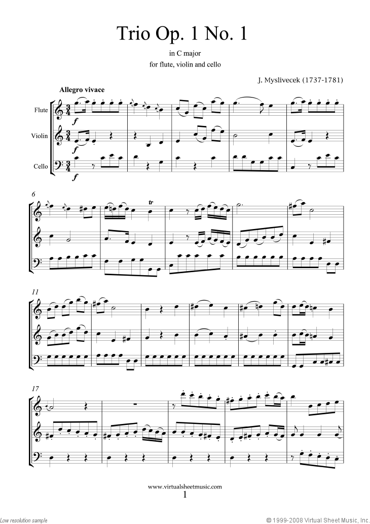 Noten Trio Op.1 No.1 (komplett)