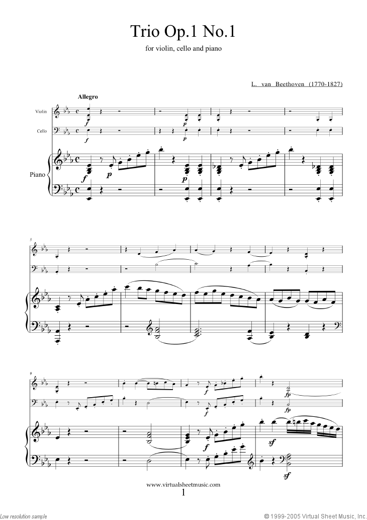 Noten Trio Op.1 No.1