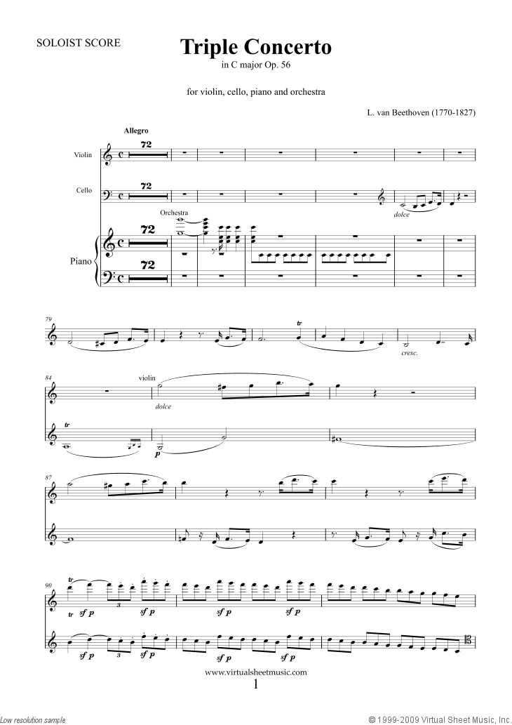 Noten Triple Concerto Op.56
