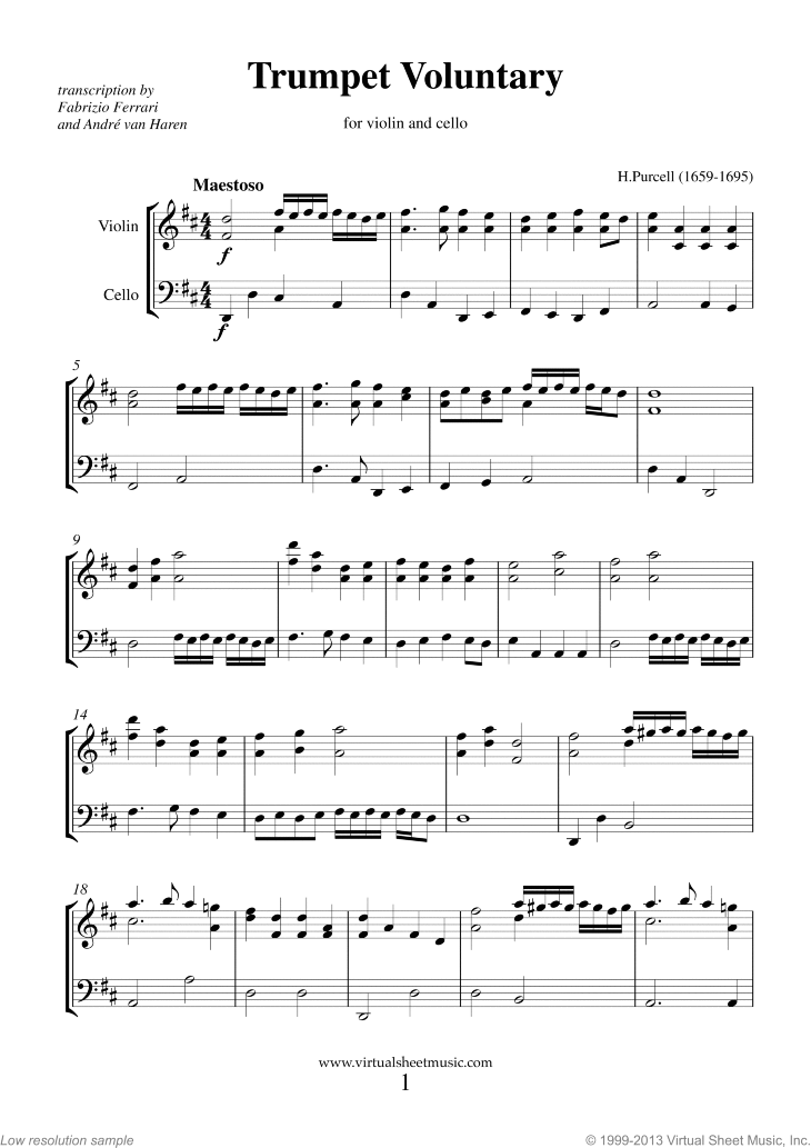 Noten Trumpet Voluntary & Hornpipe