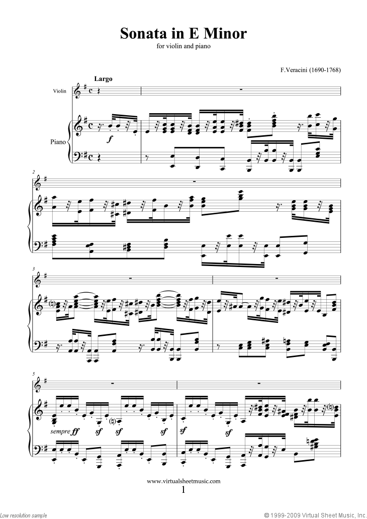 Noten Sonata in E minor