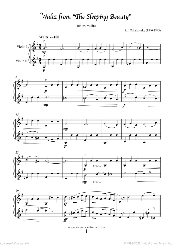 Noten Waltz from The Sleeping Beauty