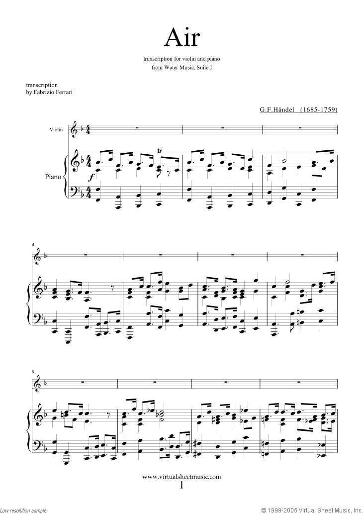 Noten Air from Water Music